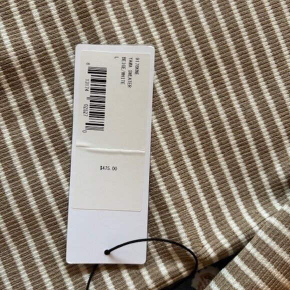 NEW ADEAM x Caroline Murphy // beige & white off-the-shoulder top // Large - Picture 4 of 6